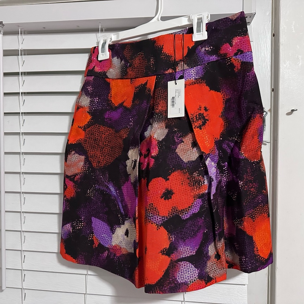 Milly Red and Purple Mini Skirt